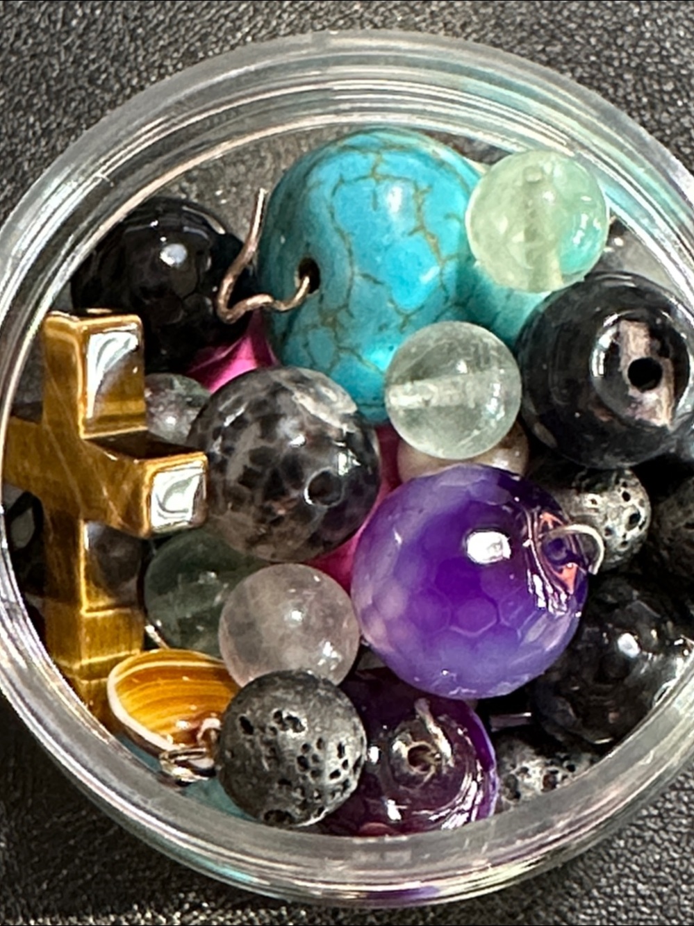 4.  Natural Gem Stone Loose Mixed Bead 2oz Jar